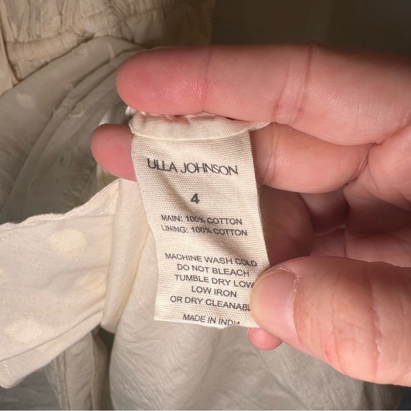 Ulla Johnson Palma Crochet Trimmed Fil Coupe Cotton Midi Dress in Pristine - Picture 12 of 16